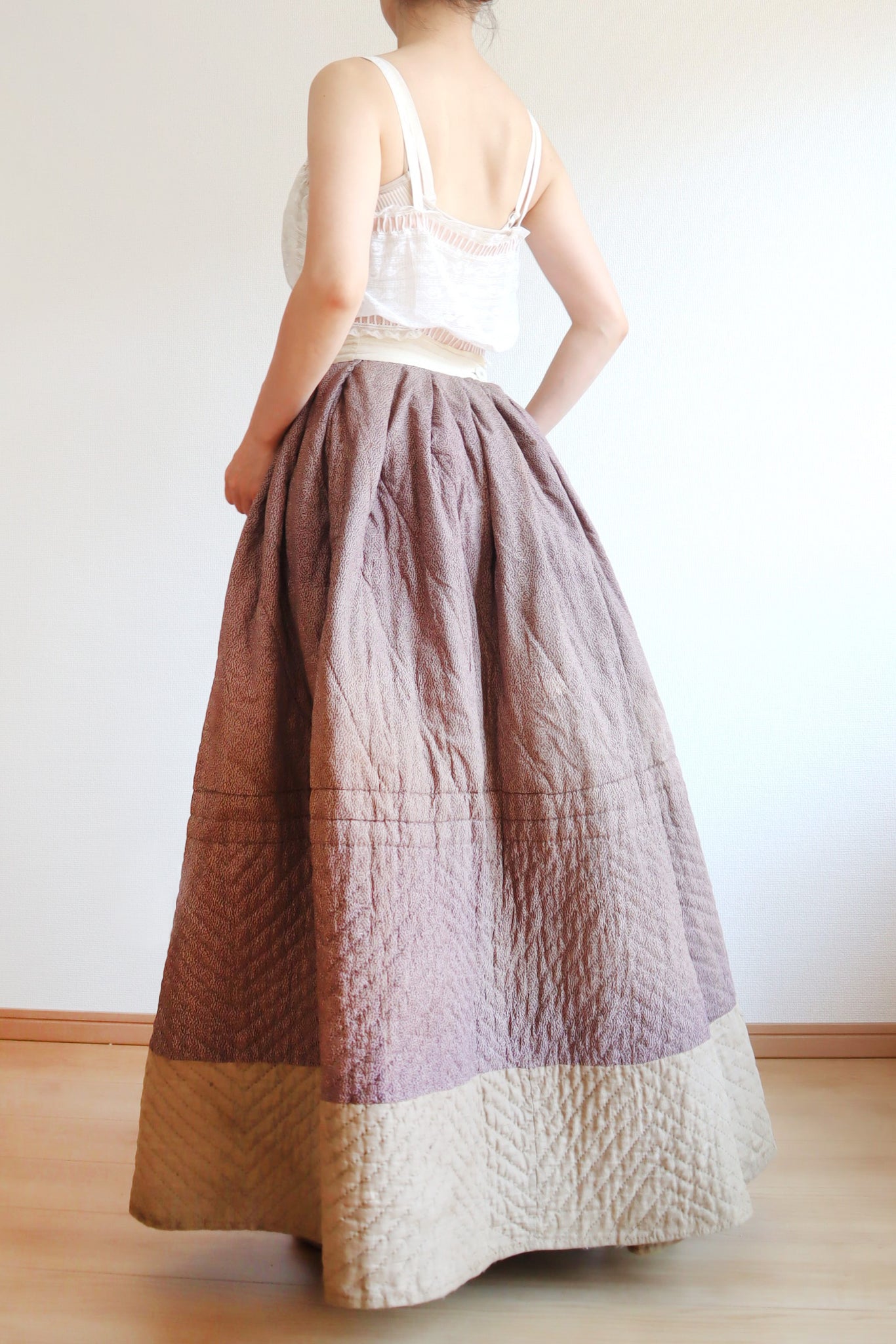 19th Hand Quilted Petticoat Skirt Purple