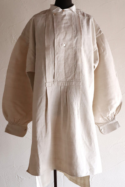 1890s French Homespun Linen Shepherd's Smock