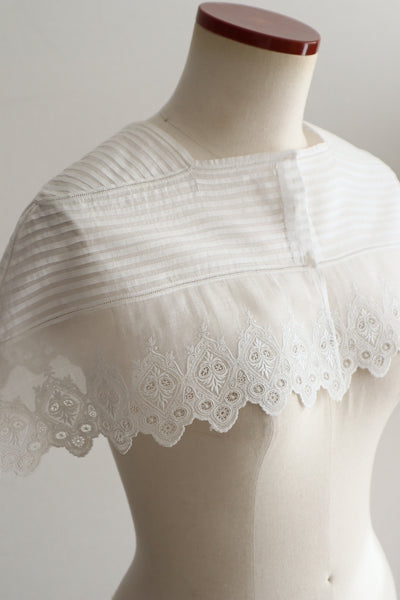 1900s French Broderie Anglaise Capelet