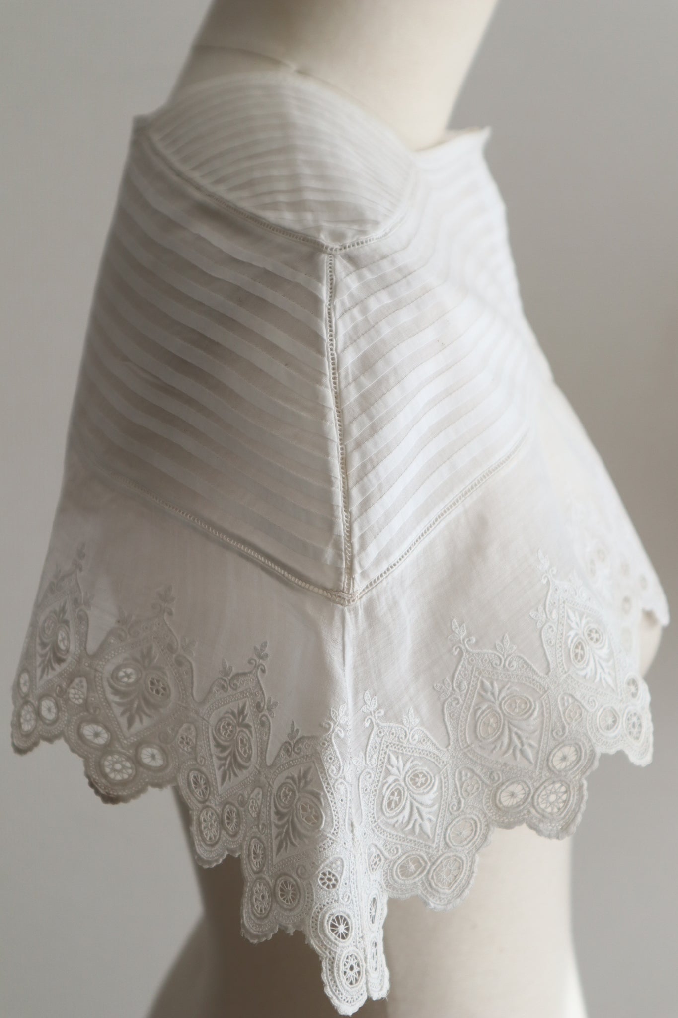 1900s French Broderie Anglaise Capelet