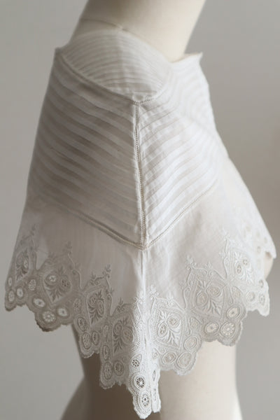 1900s French Broderie Anglaise Capelet