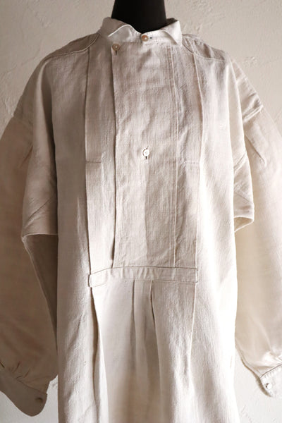 1890s French Homespun Linen Shepherd's Smock