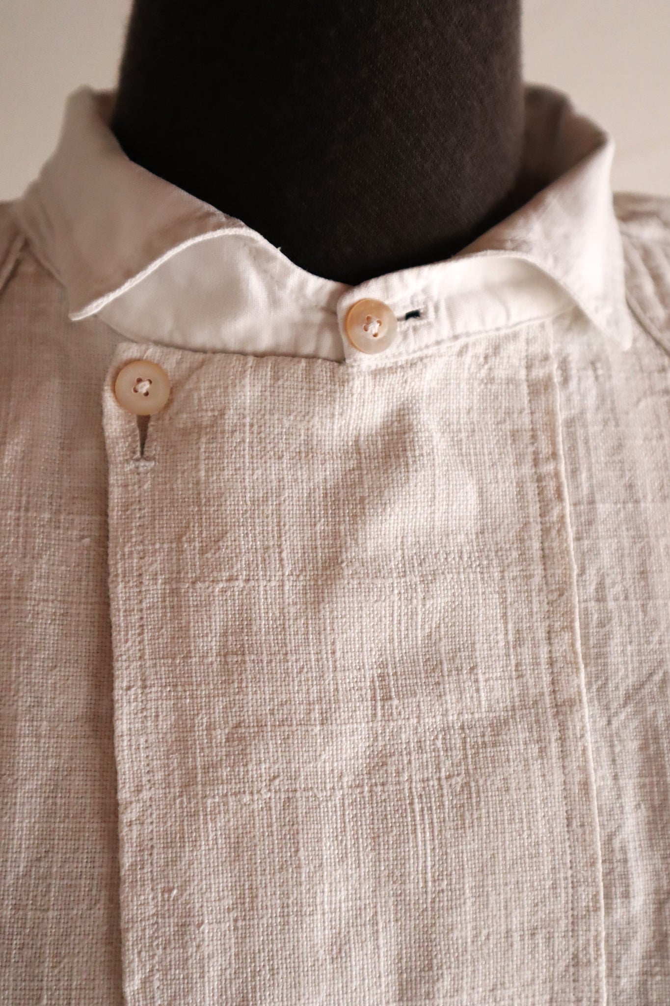 1890s French Homespun Linen Shepherd's Smock