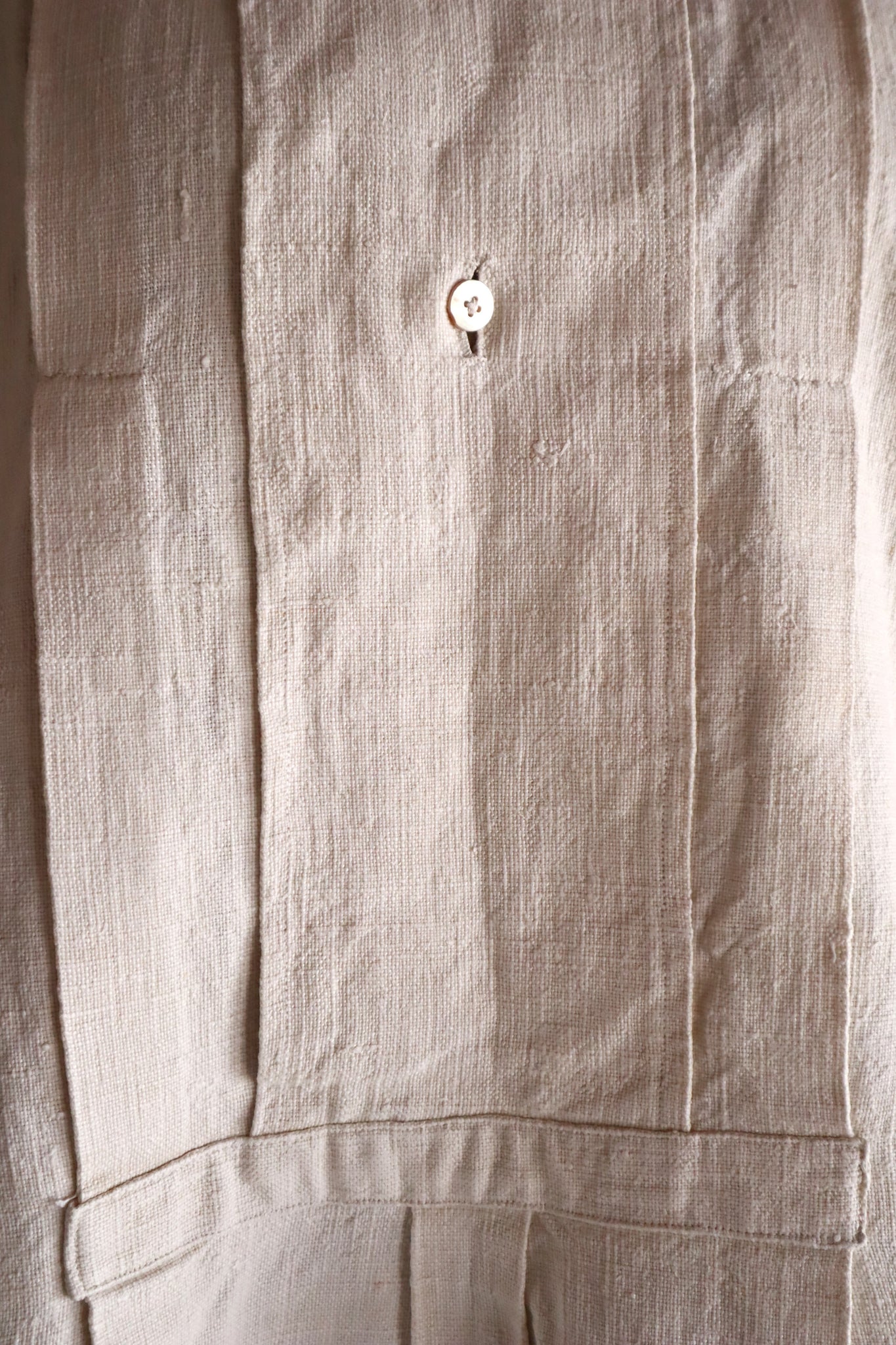 1890s French Homespun Linen Shepherd's Smock