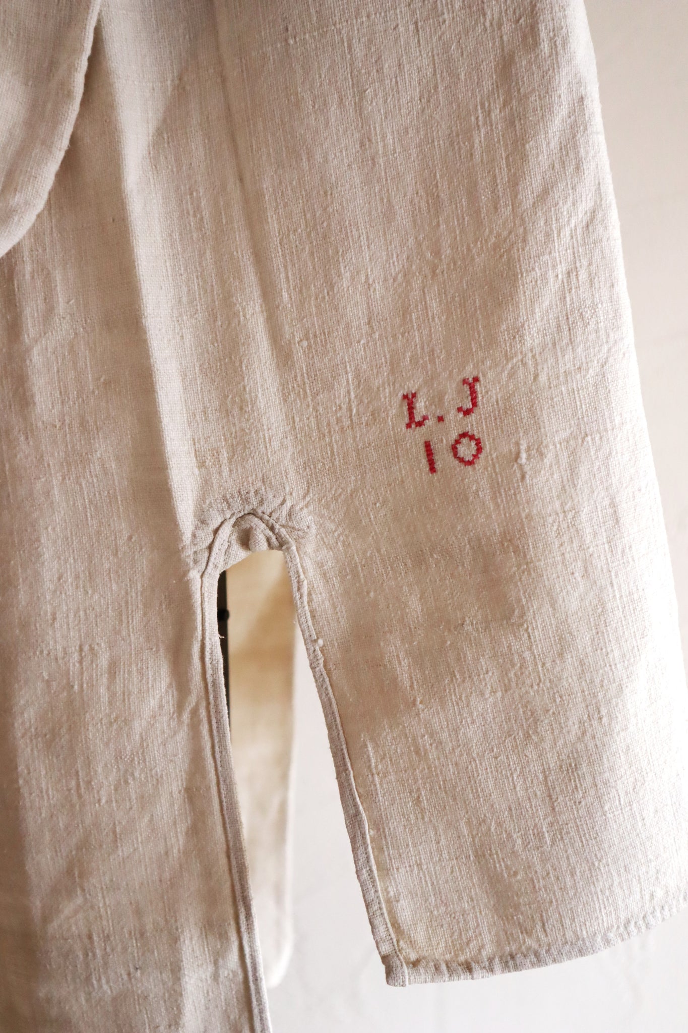 1890s French Homespun Linen Shepherd's Smock
