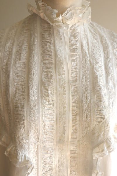 1880s Victorian Broderie Anglaise Dress