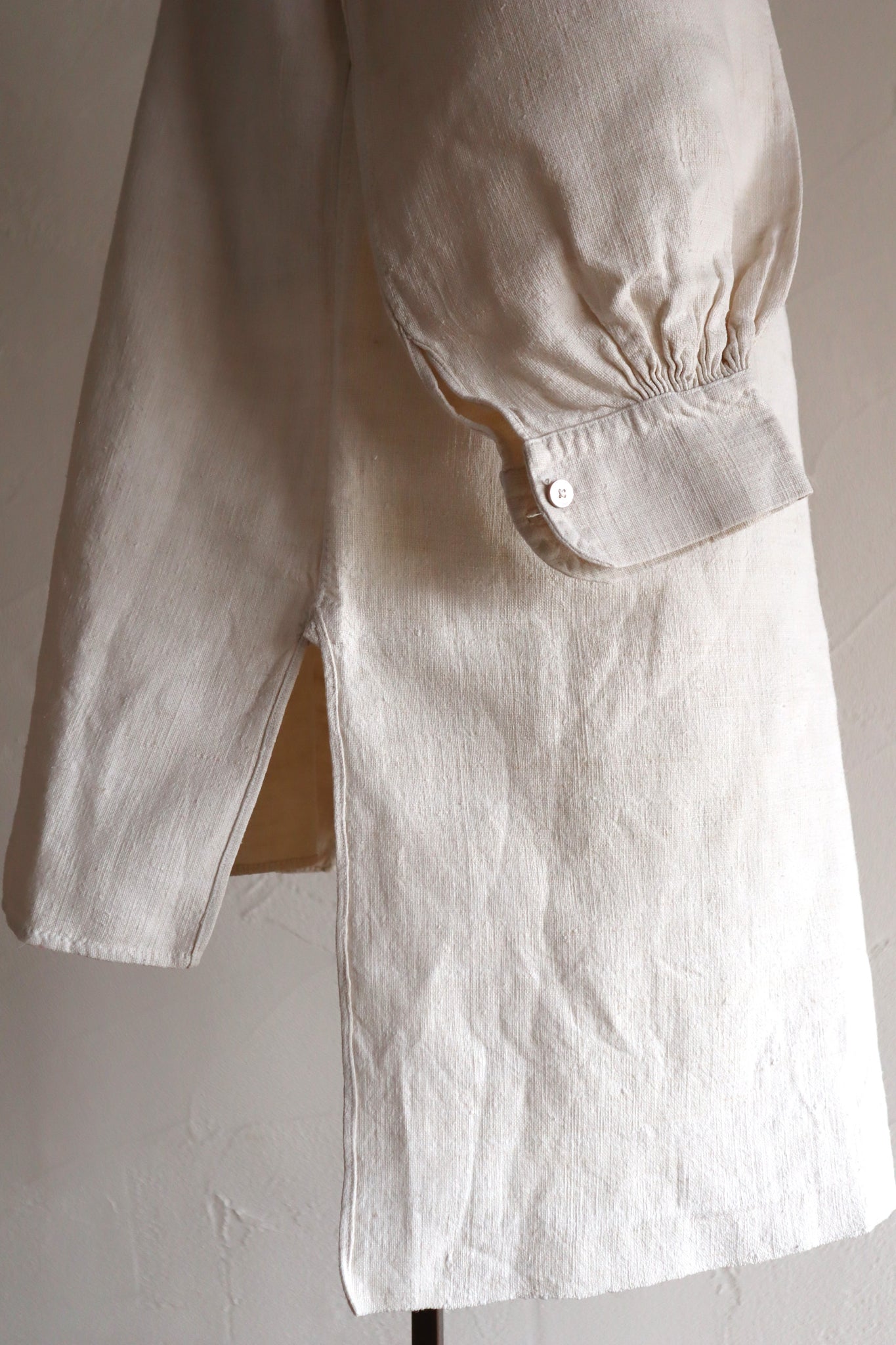 1890s French Homespun Linen Shepherd's Smock