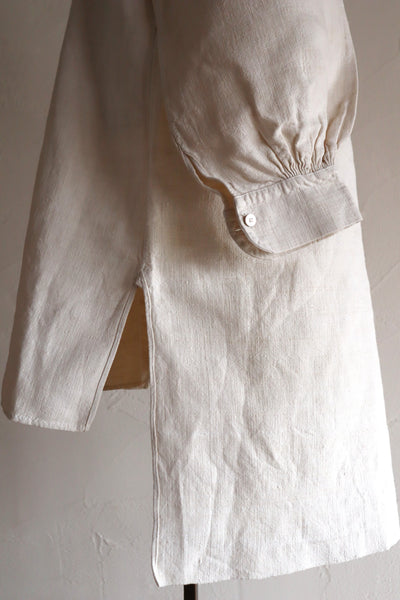 1890s French Homespun Linen Shepherd's Smock