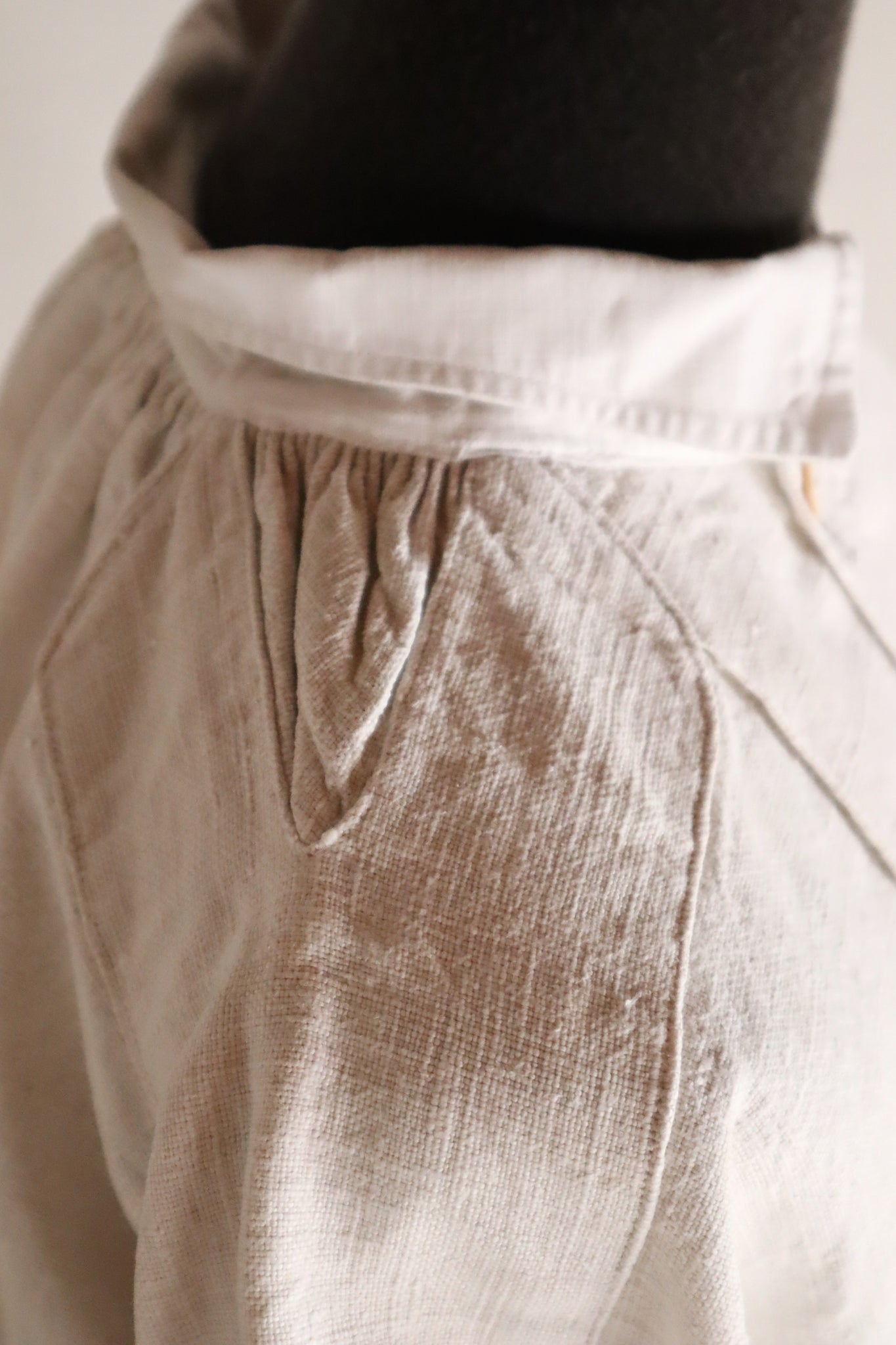 1890s French Homespun Linen Shepherd's Smock