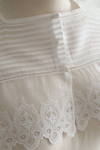 1900s French Broderie Anglaise Capelet