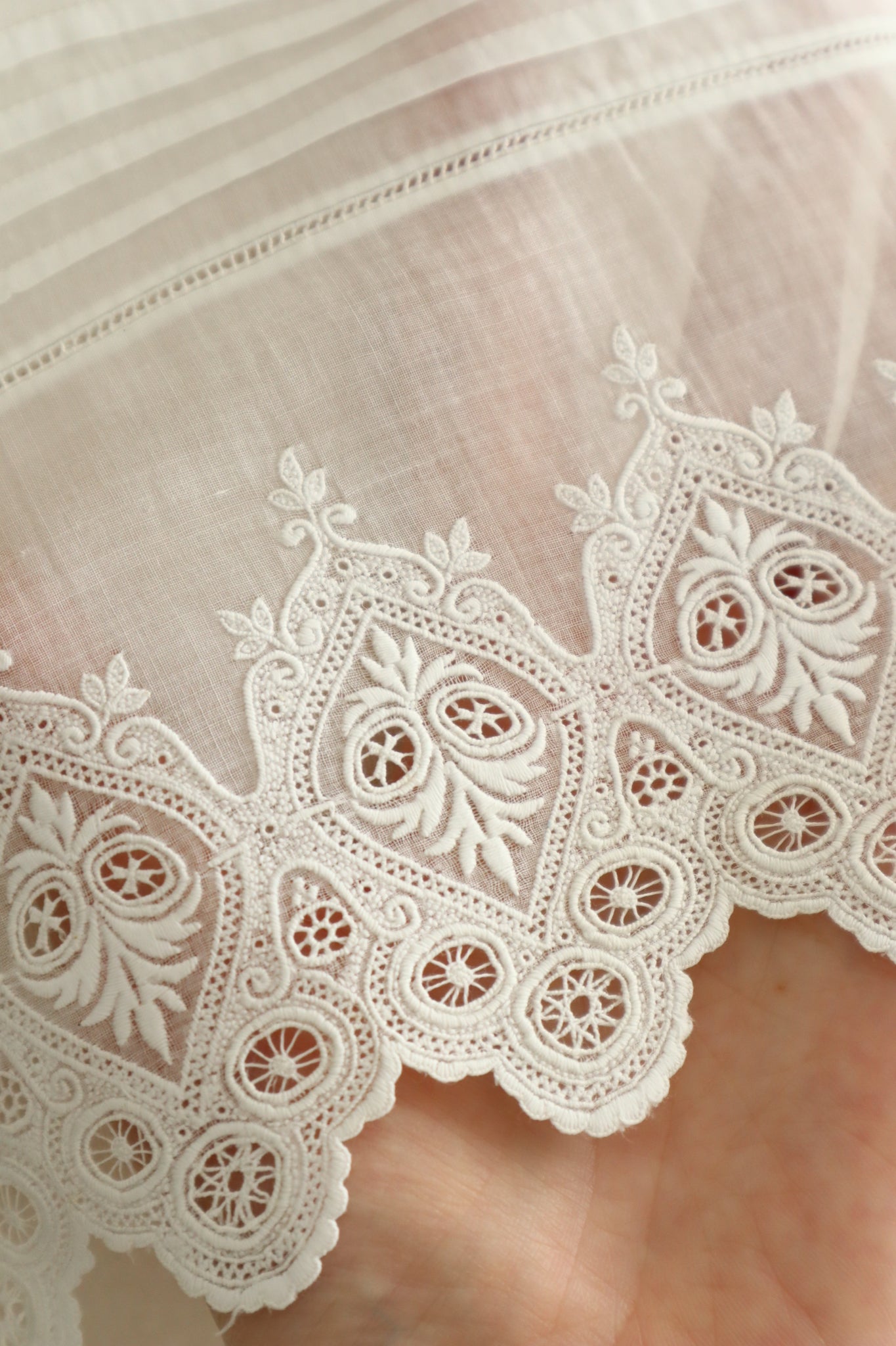 1900s French Broderie Anglaise Capelet