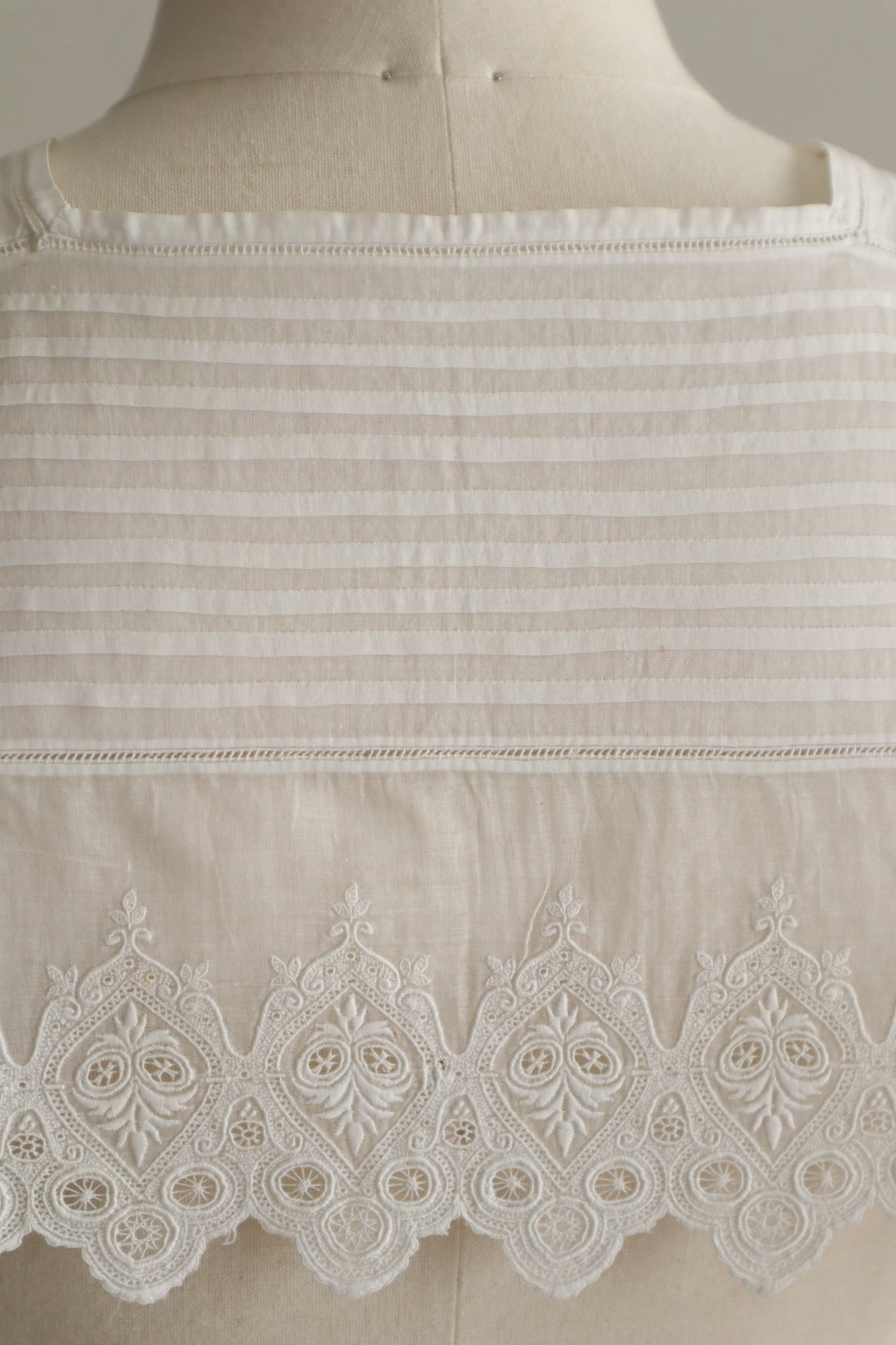 1900s French Broderie Anglaise Capelet