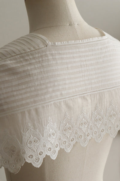 1900s French Broderie Anglaise Capelet