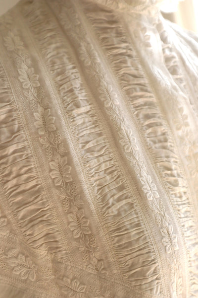 1880s Victorian Broderie Anglaise Dress