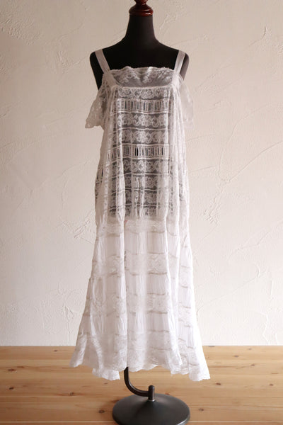 1910s French Valenciennes Lace Cotton Lawn Dress