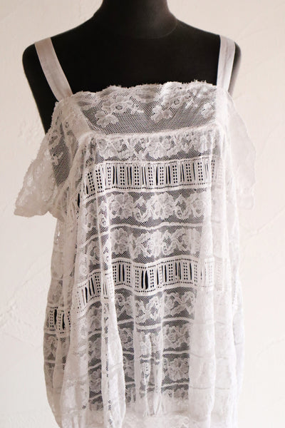 1910s French Valenciennes Lace Cotton Lawn Dress