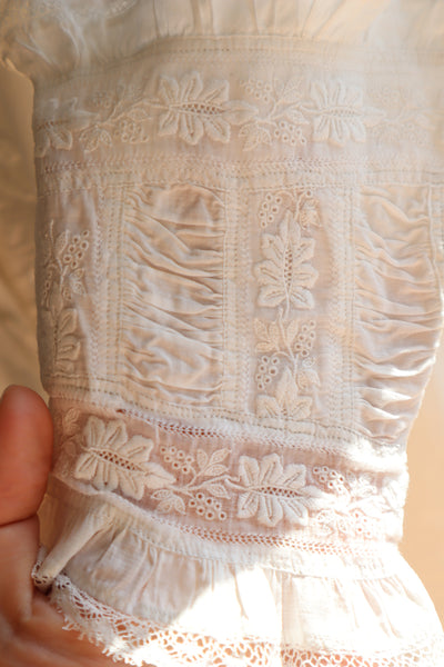 1880s Victorian Broderie Anglaise Dress