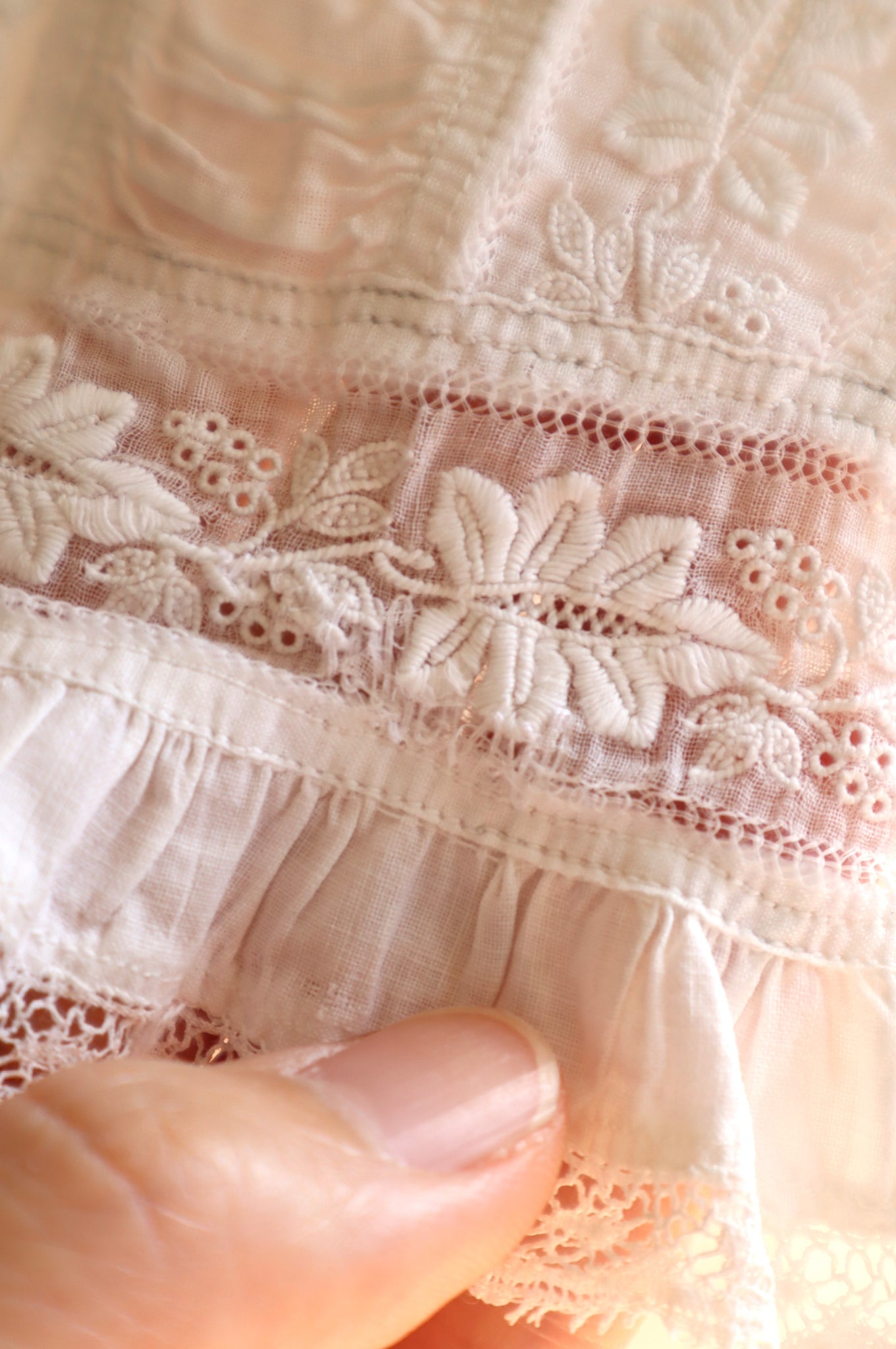 1880s Victorian Broderie Anglaise Dress