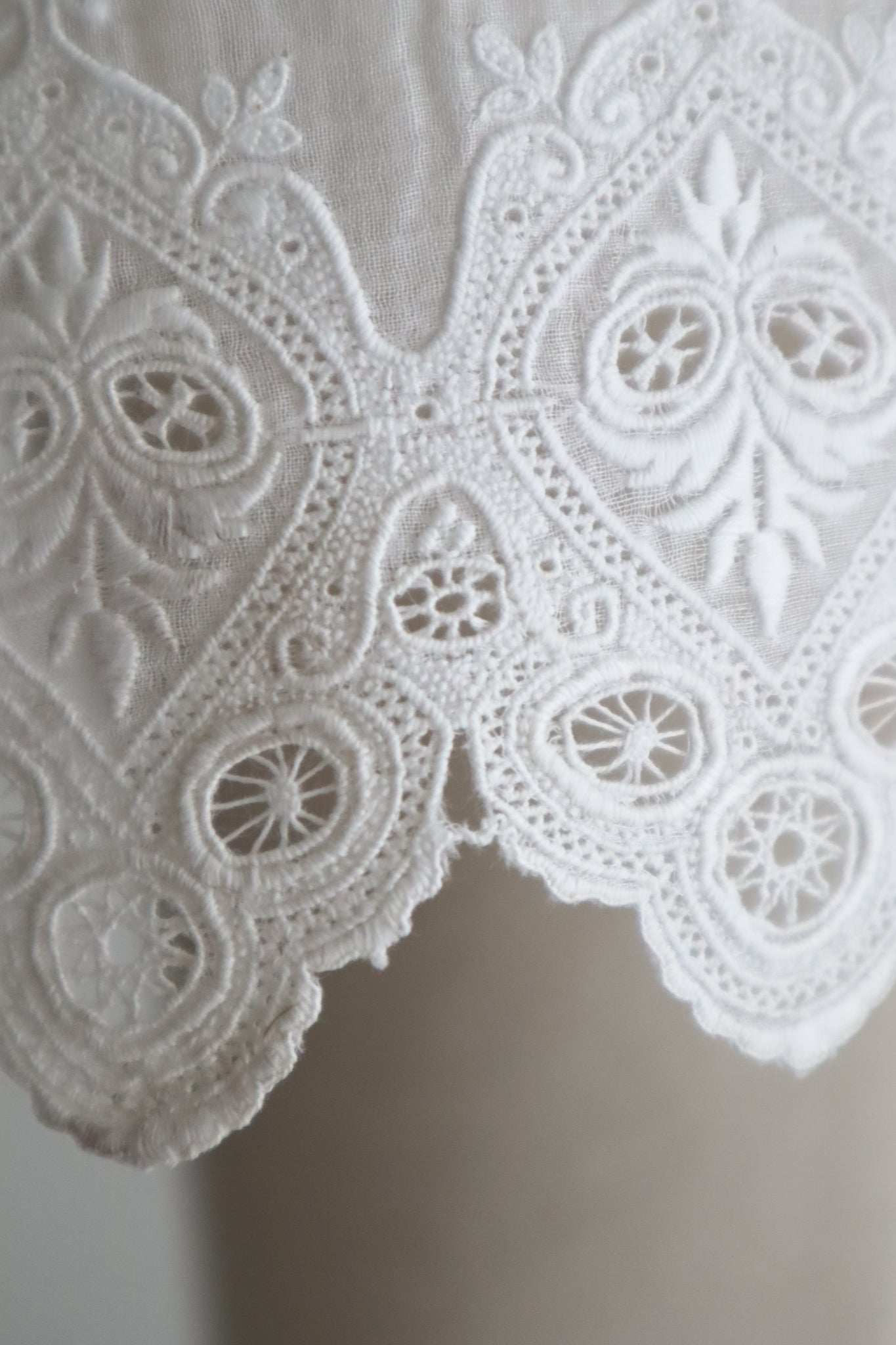 1900s French Broderie Anglaise Capelet
