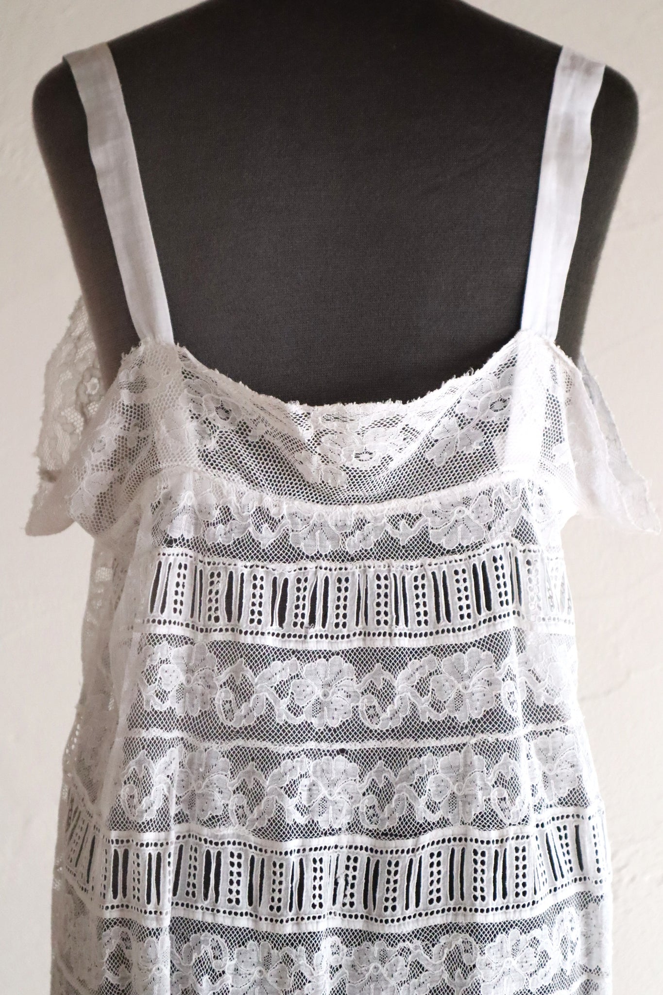 1910s French Valenciennes Lace Cotton Lawn Dress
