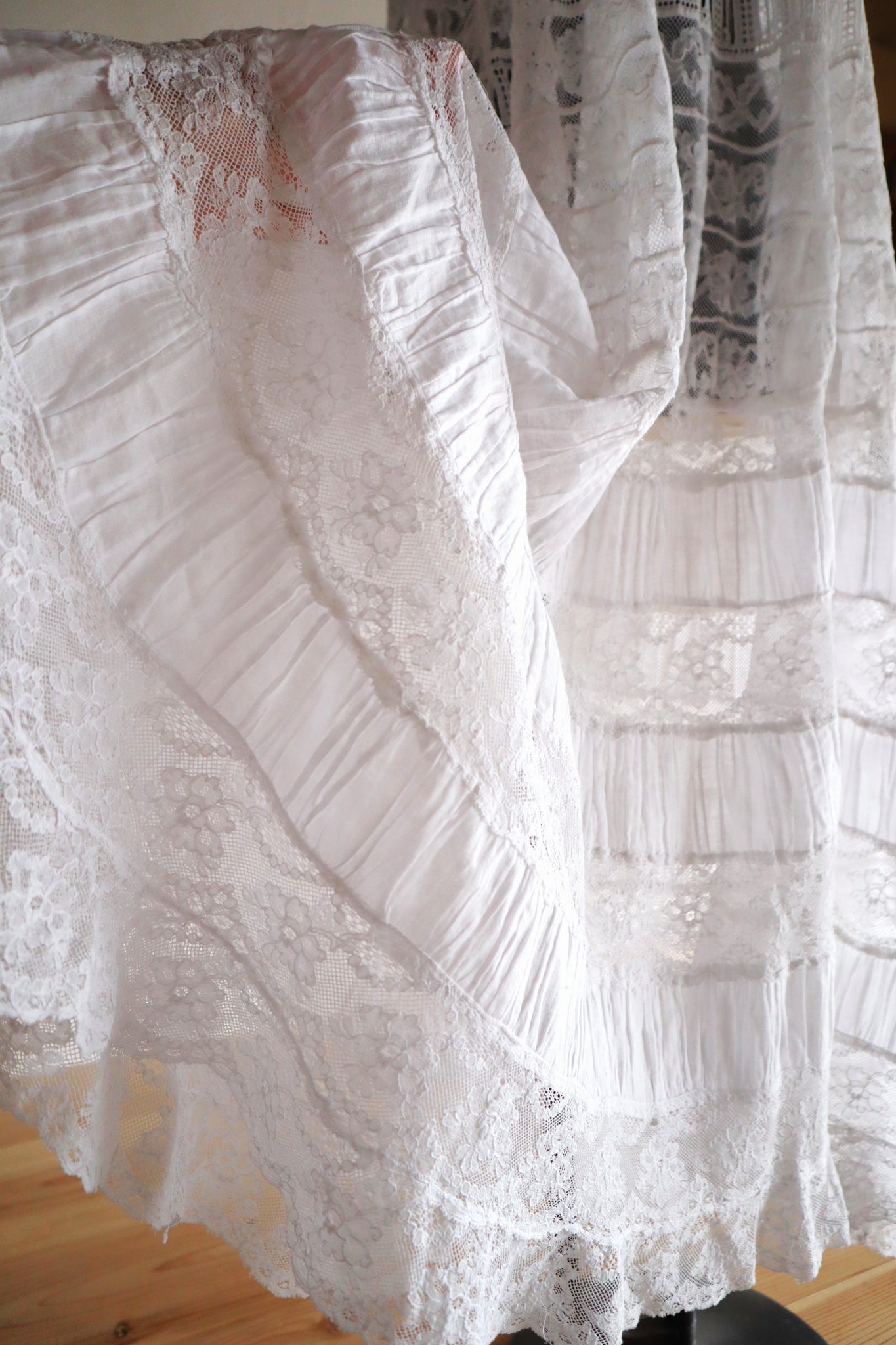 1910s French Valenciennes Lace Cotton Lawn Dress