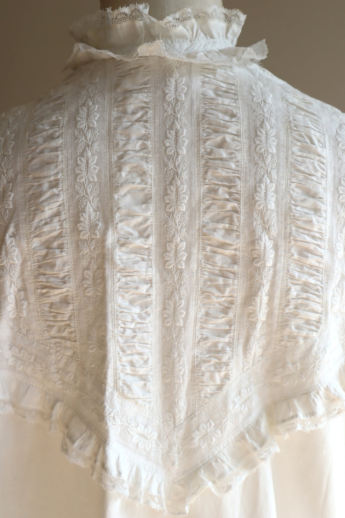 1880s Victorian Broderie Anglaise Dress