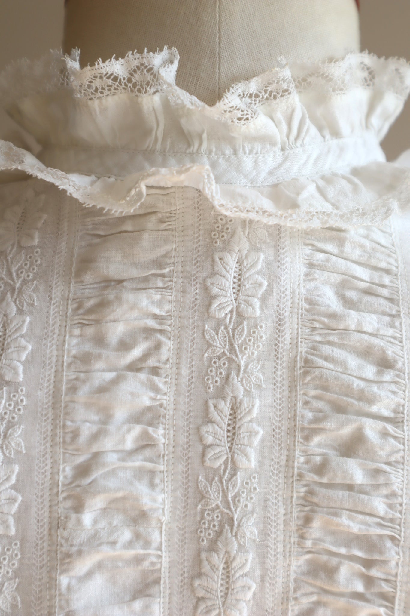 1880s Victorian Broderie Anglaise Dress