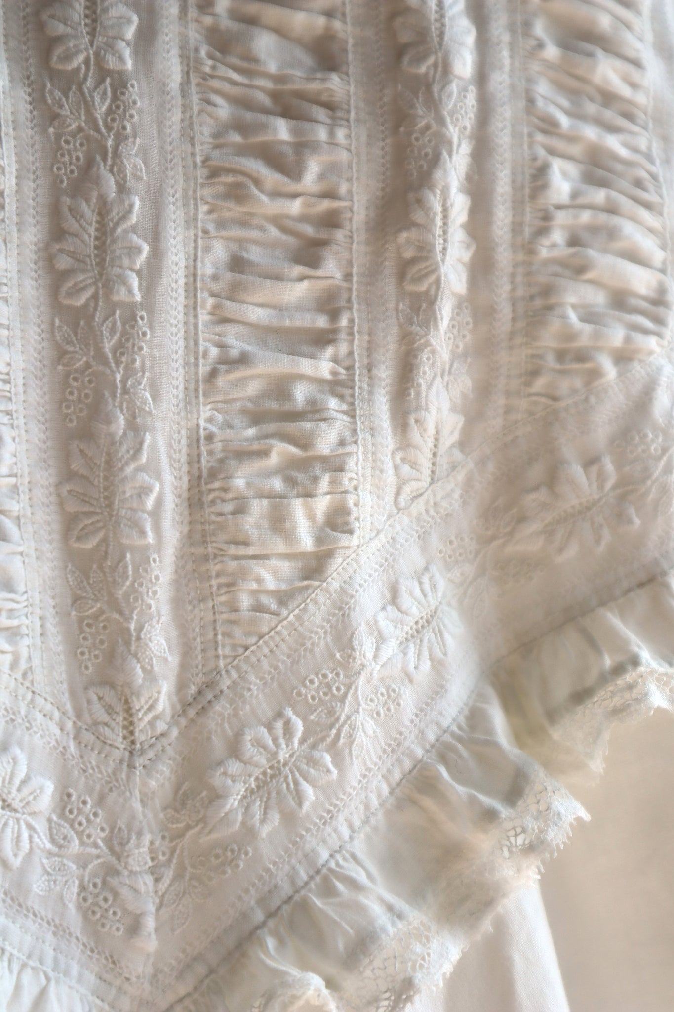 1880s Victorian Broderie Anglaise Dress