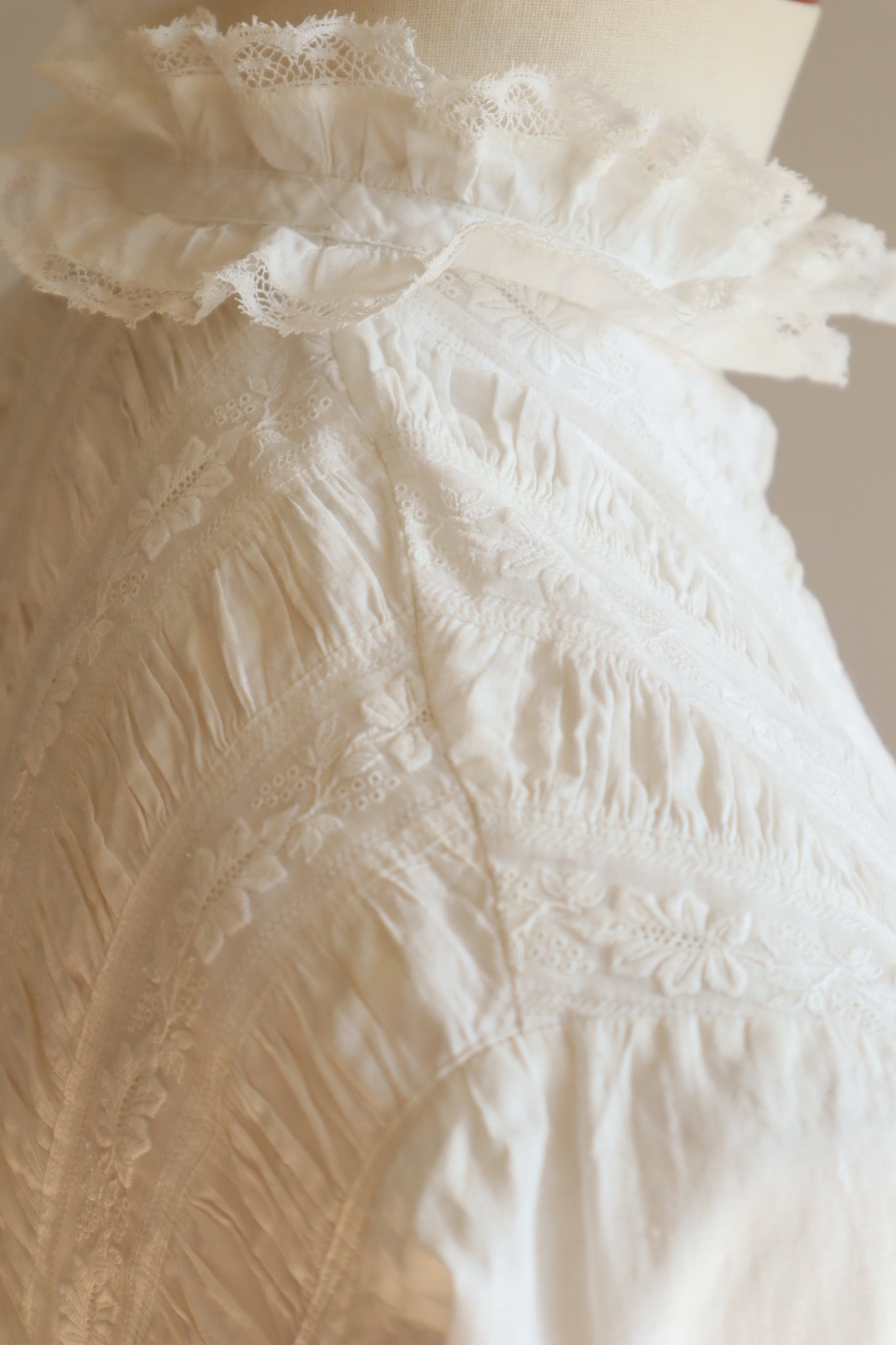 1880s Victorian Broderie Anglaise Dress