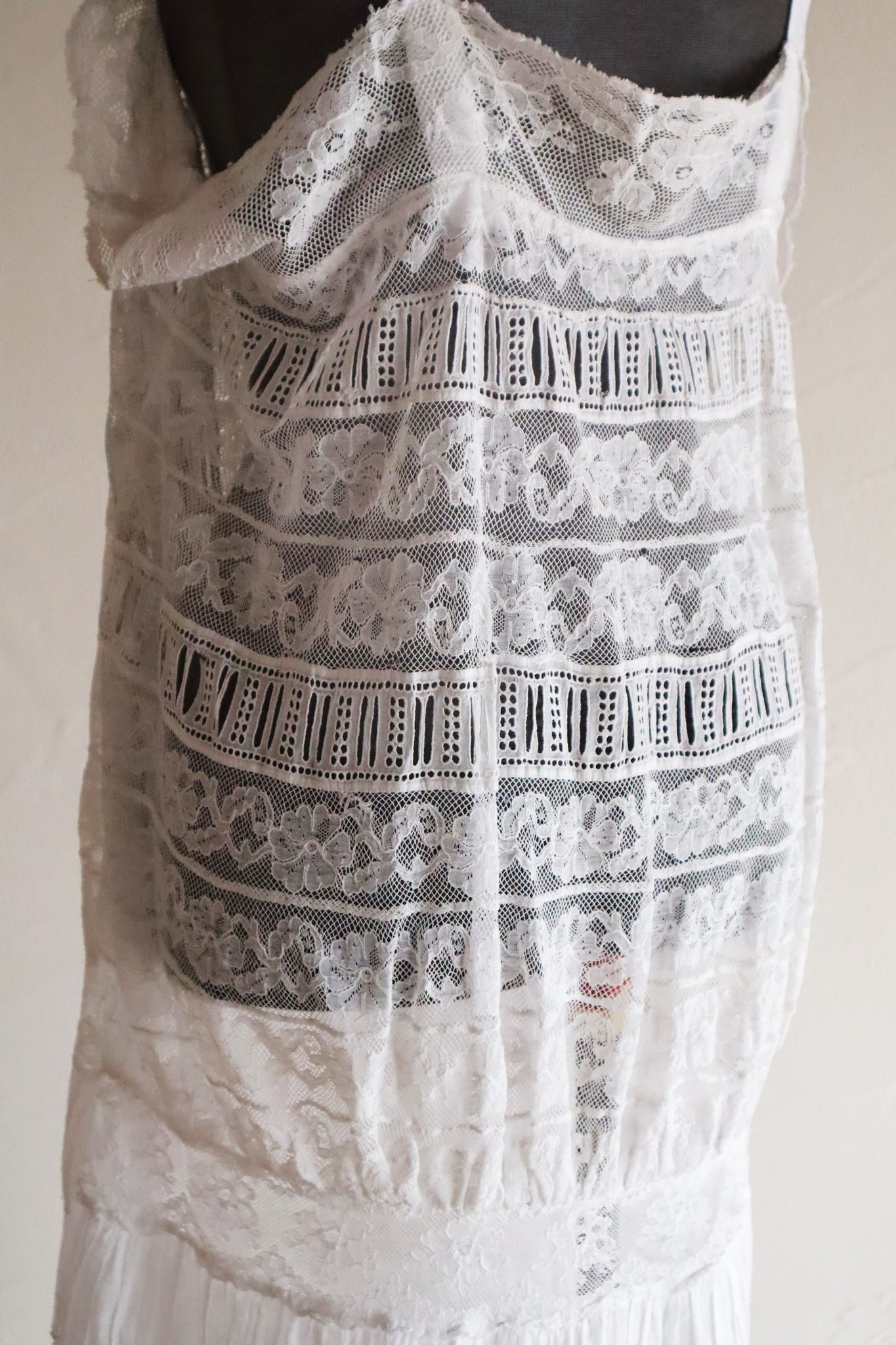 1910s French Valenciennes Lace Cotton Lawn Dress