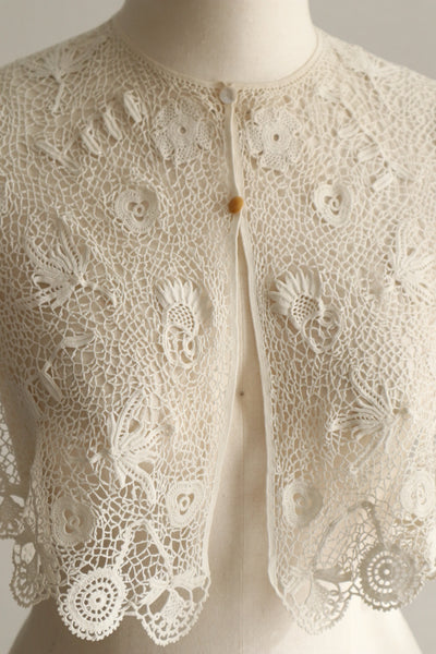1900s–1910s Edwardian Irish Crochet Lace Collar