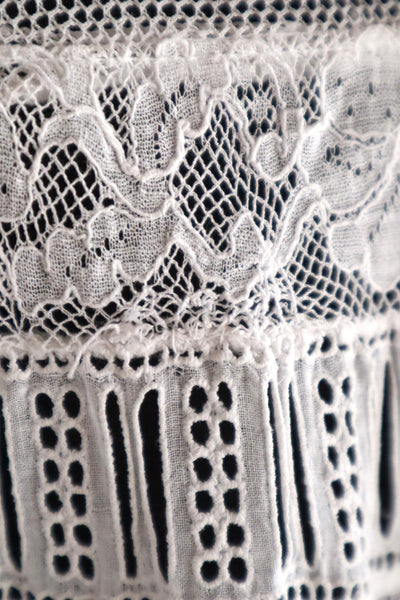 1910s French Valenciennes Lace Cotton Lawn Dress