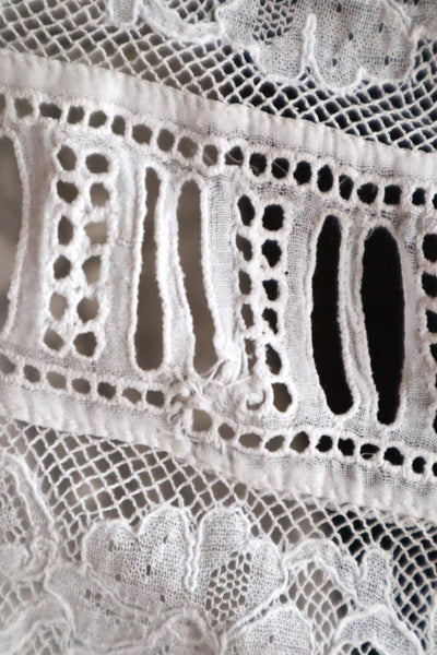 1910s French Valenciennes Lace Cotton Lawn Dress