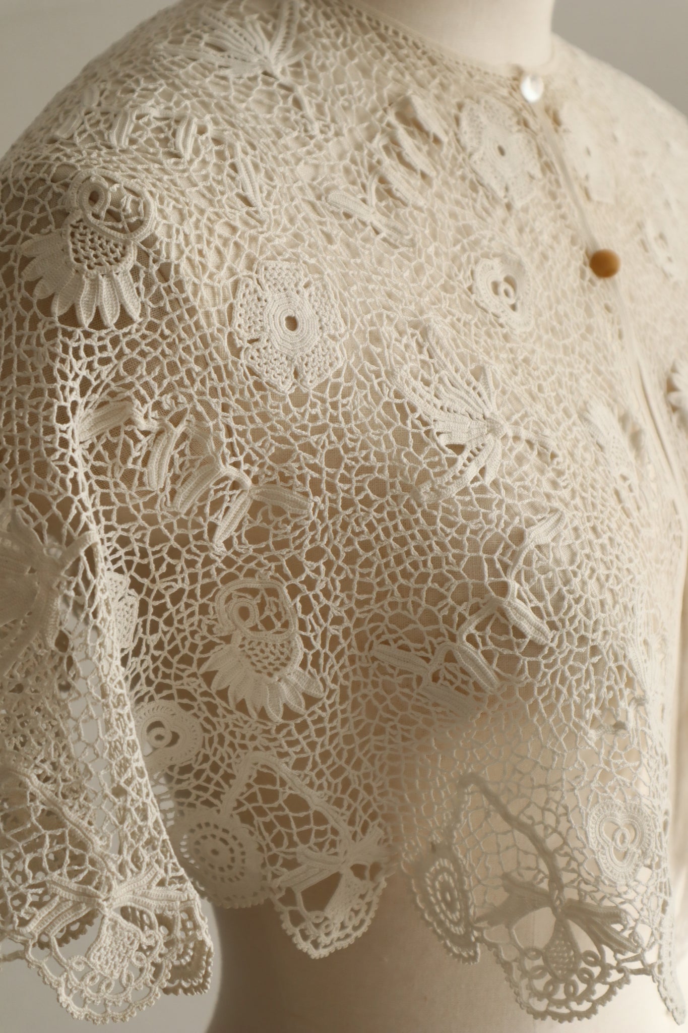 1900s–1910s Edwardian Irish Crochet Lace Collar