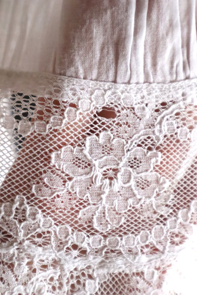1910s French Valenciennes Lace Cotton Lawn Dress