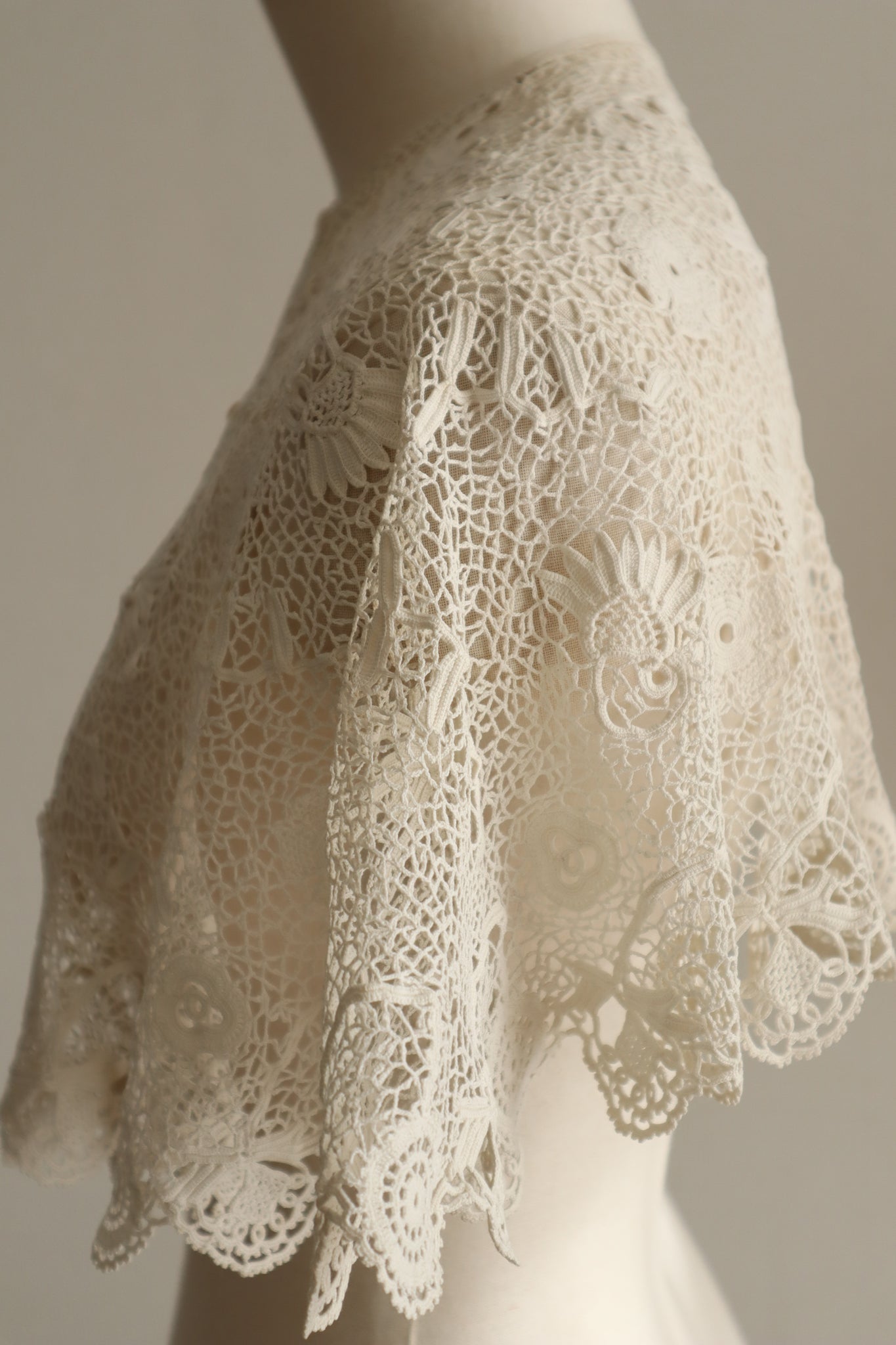 1900s–1910s Edwardian Irish Crochet Lace Collar