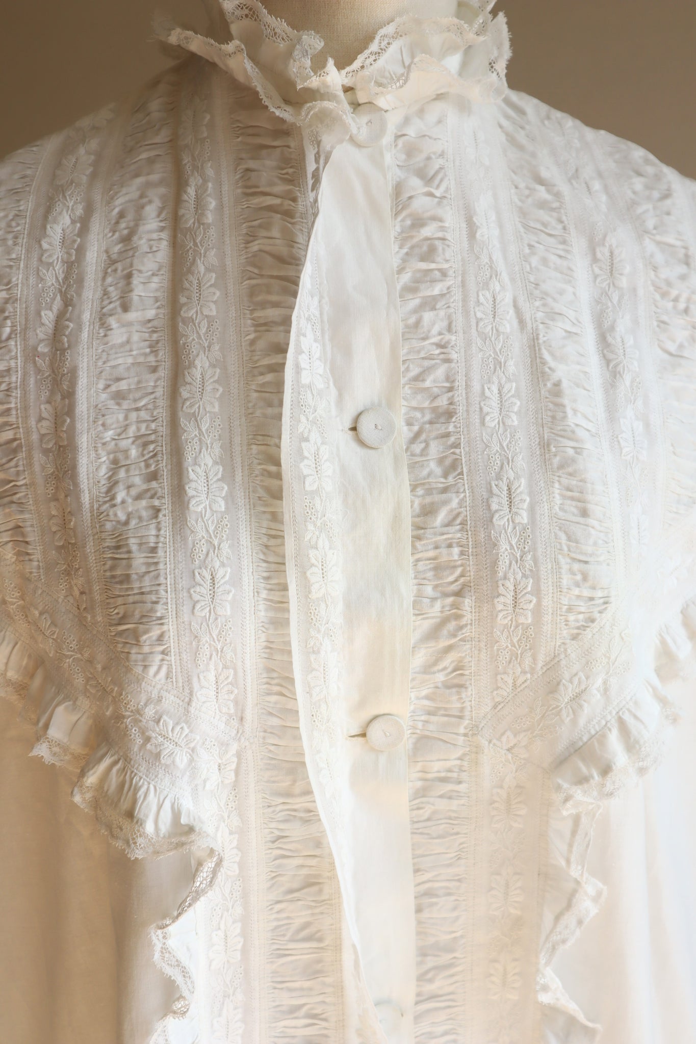 1880s Victorian Broderie Anglaise Dress