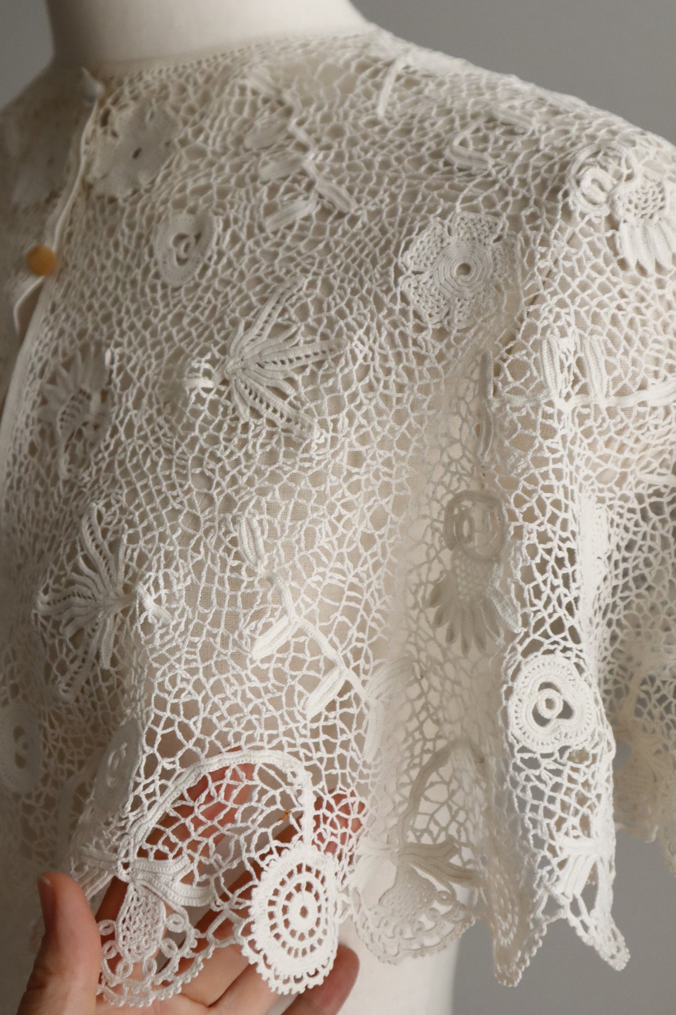 1900s–1910s Edwardian Irish Crochet Lace Collar