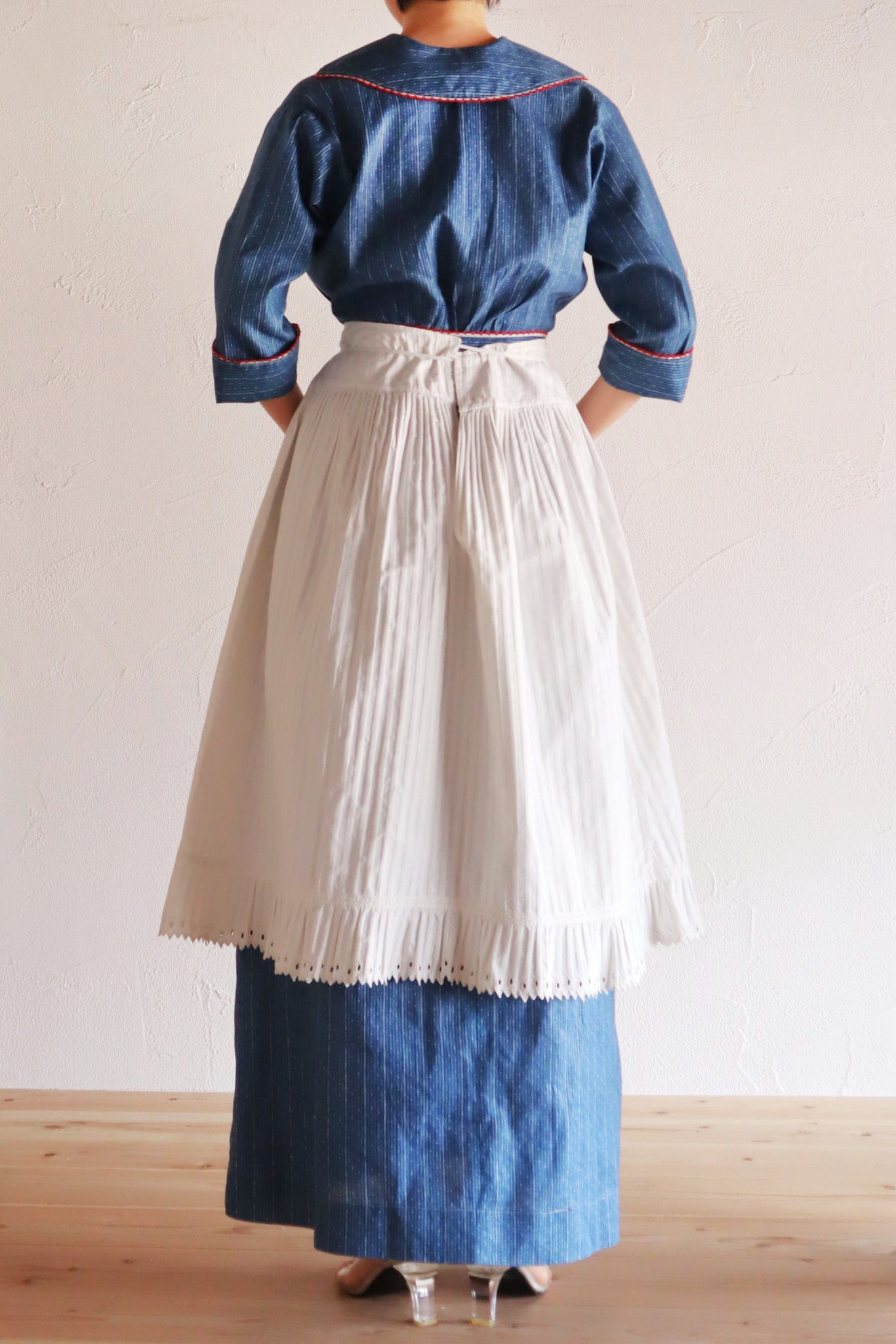 1910s French Striped Cotton Skirt