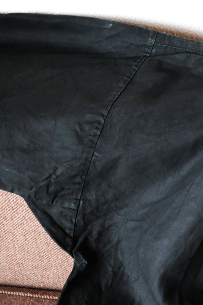 Early 1900s French Black Indigo Linen Biaude