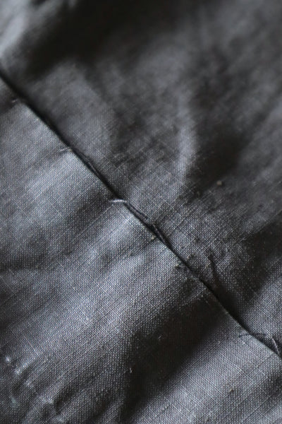 Early 1900s French Black Indigo Linen Biaude