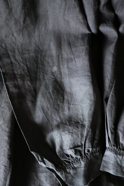 Early 1900s French Black Indigo Linen Biaude