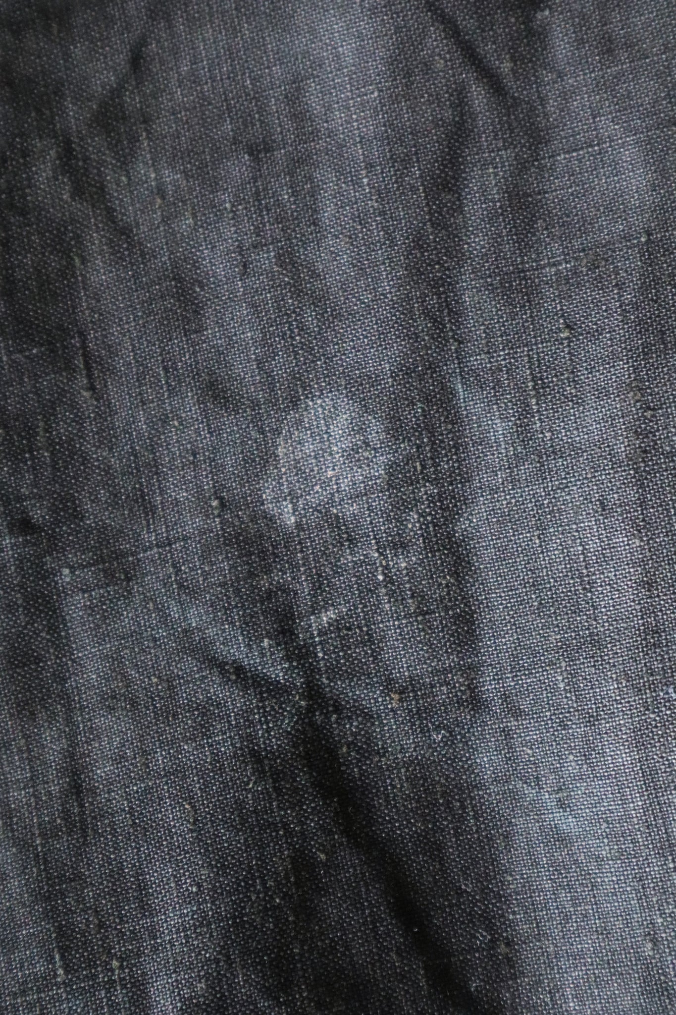 Early 1900s French Black Indigo Linen Biaude
