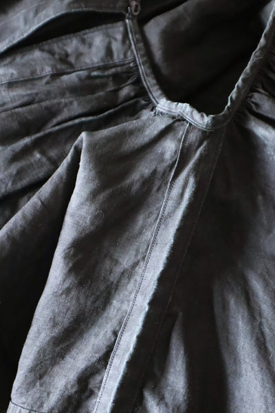 Early 1900s French Black Indigo Linen Biaude
