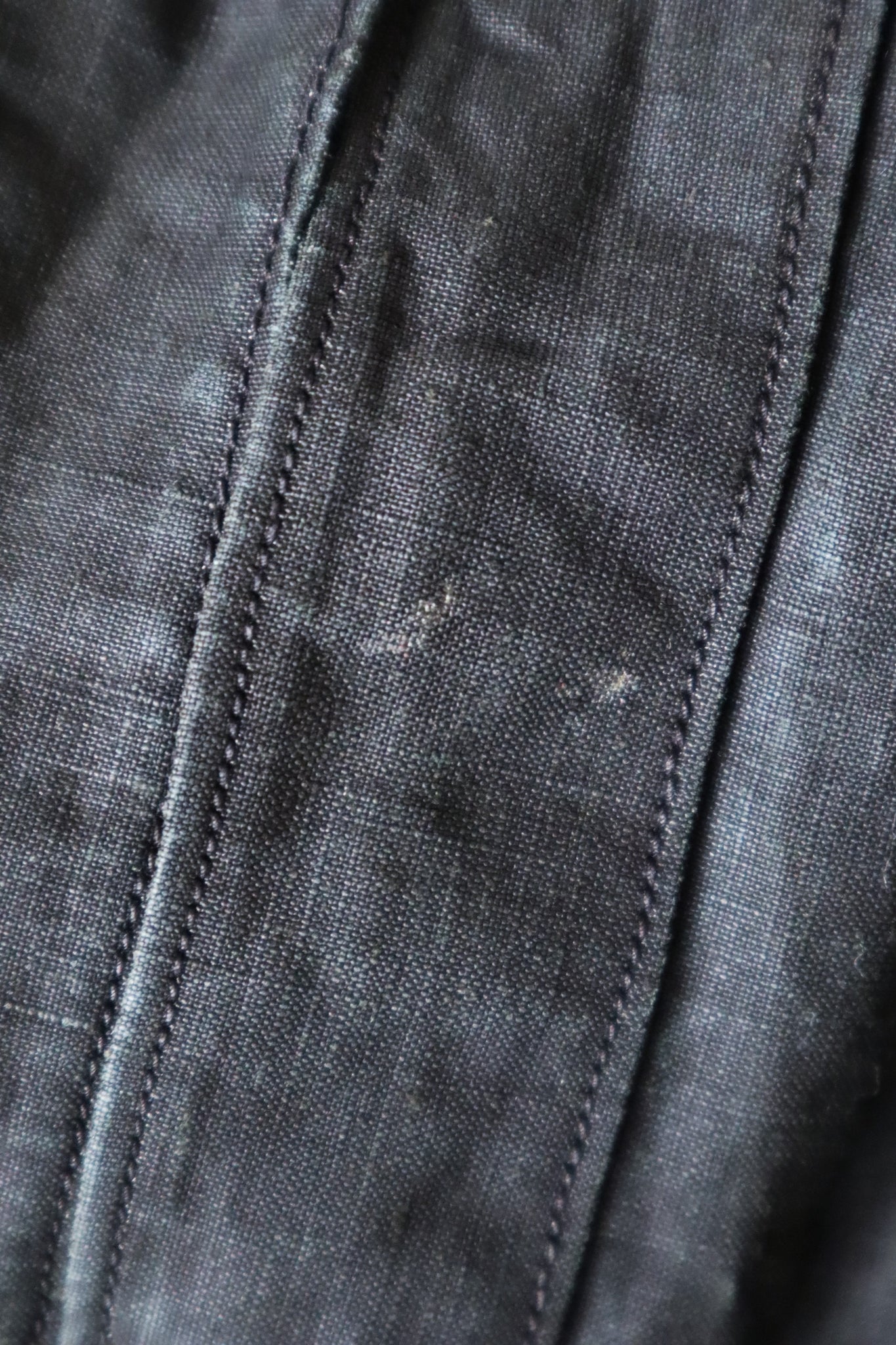 Early 1900s French Black Indigo Linen Biaude