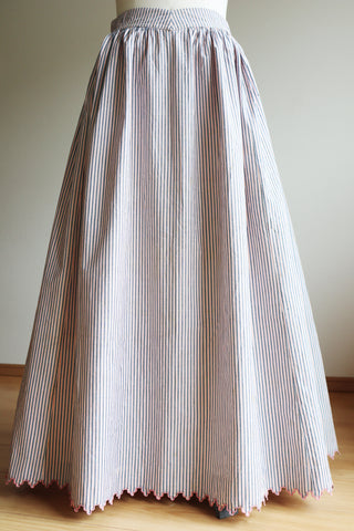 1920s Striped Cotton Skirt