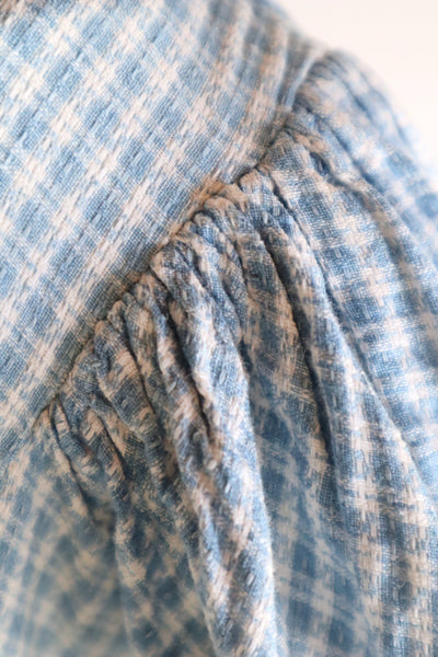 1910s Gingham Check Sailor Blouse