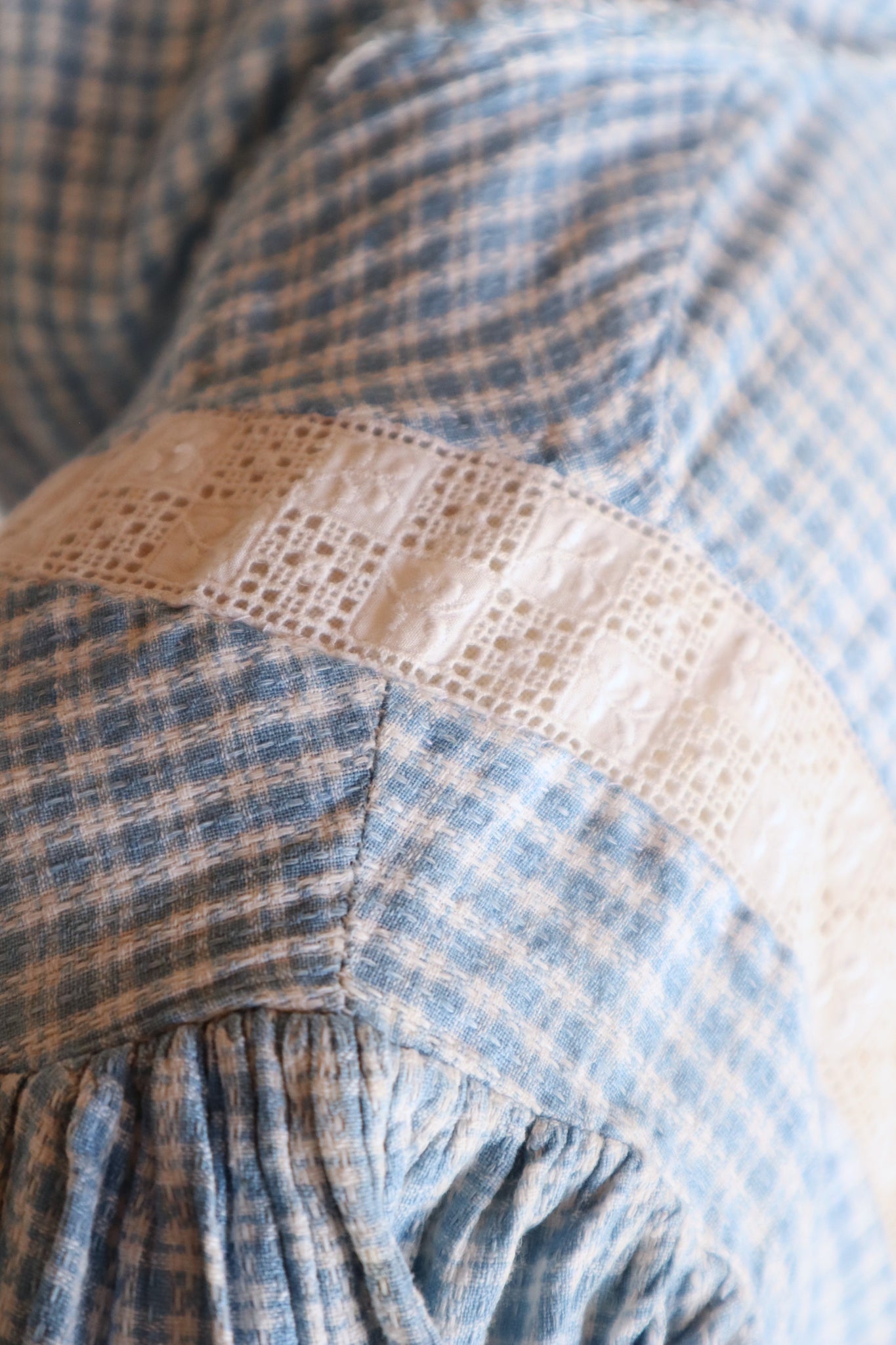 1910s Gingham Check Sailor Blouse