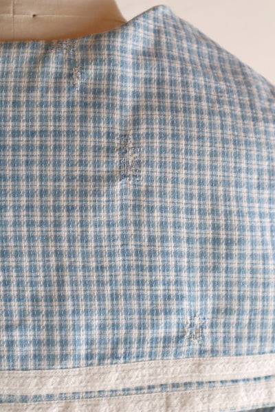 1910s Gingham Check Sailor Blouse