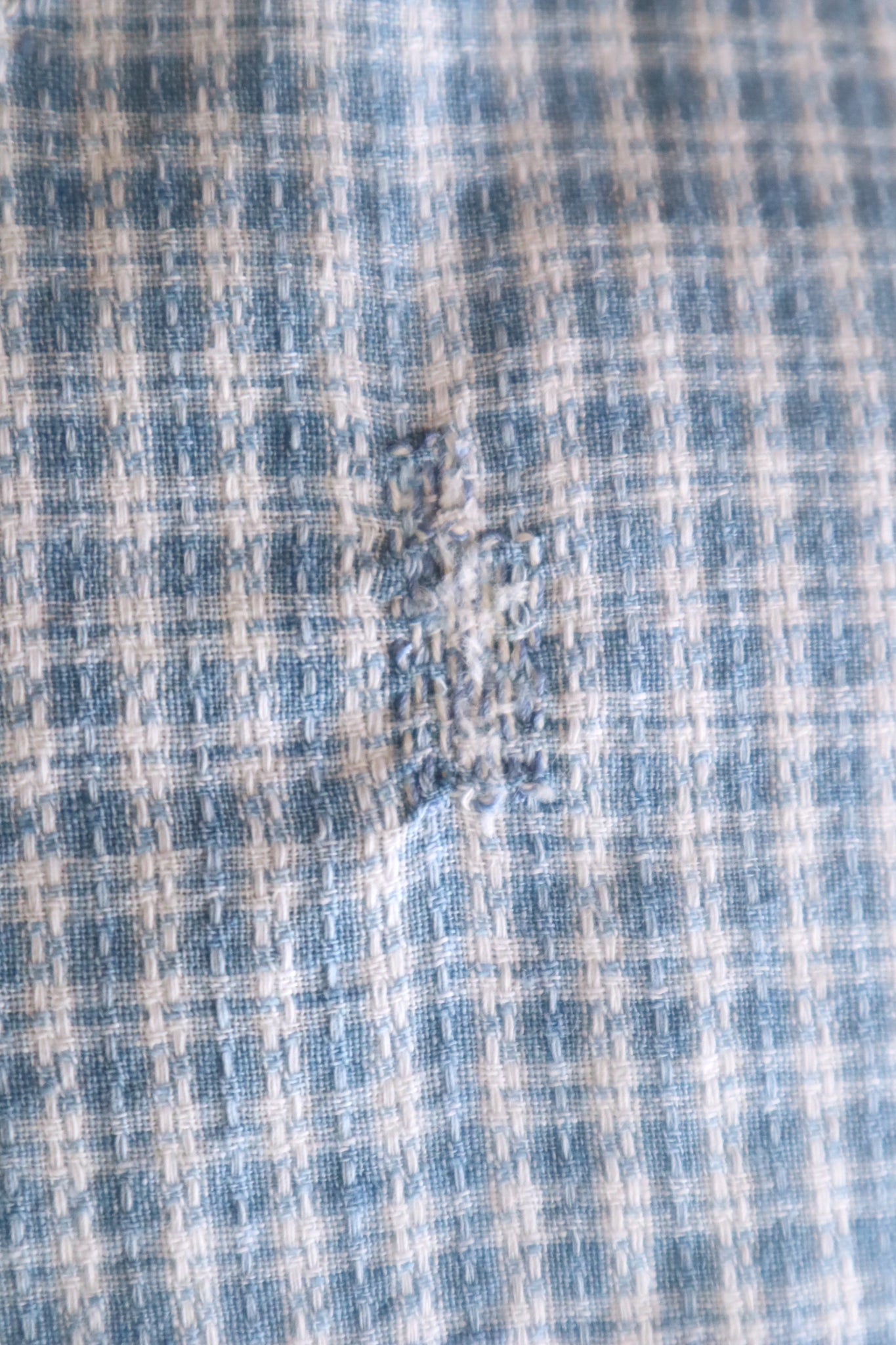 1910s Gingham Check Sailor Blouse